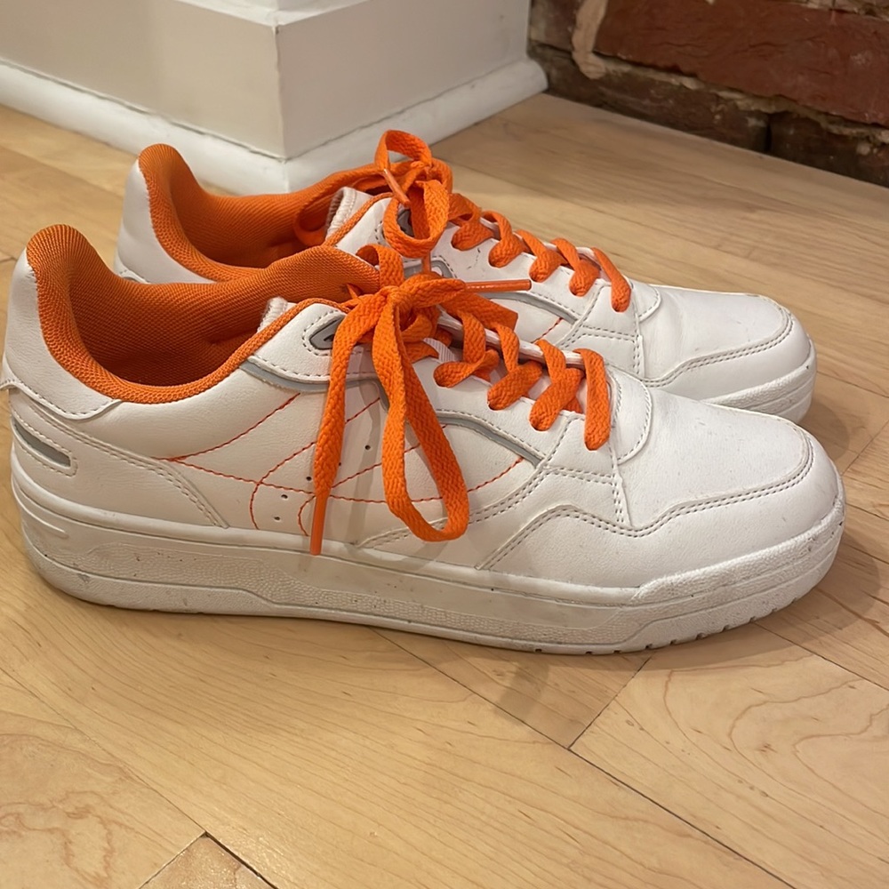 Zara Contrasting Color Orange White Sneakers Size 39 / 9.5 - Picture 2 of 6